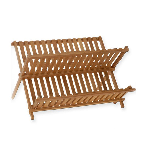 Double Bamboo Dish Rack with Natural Ventilation